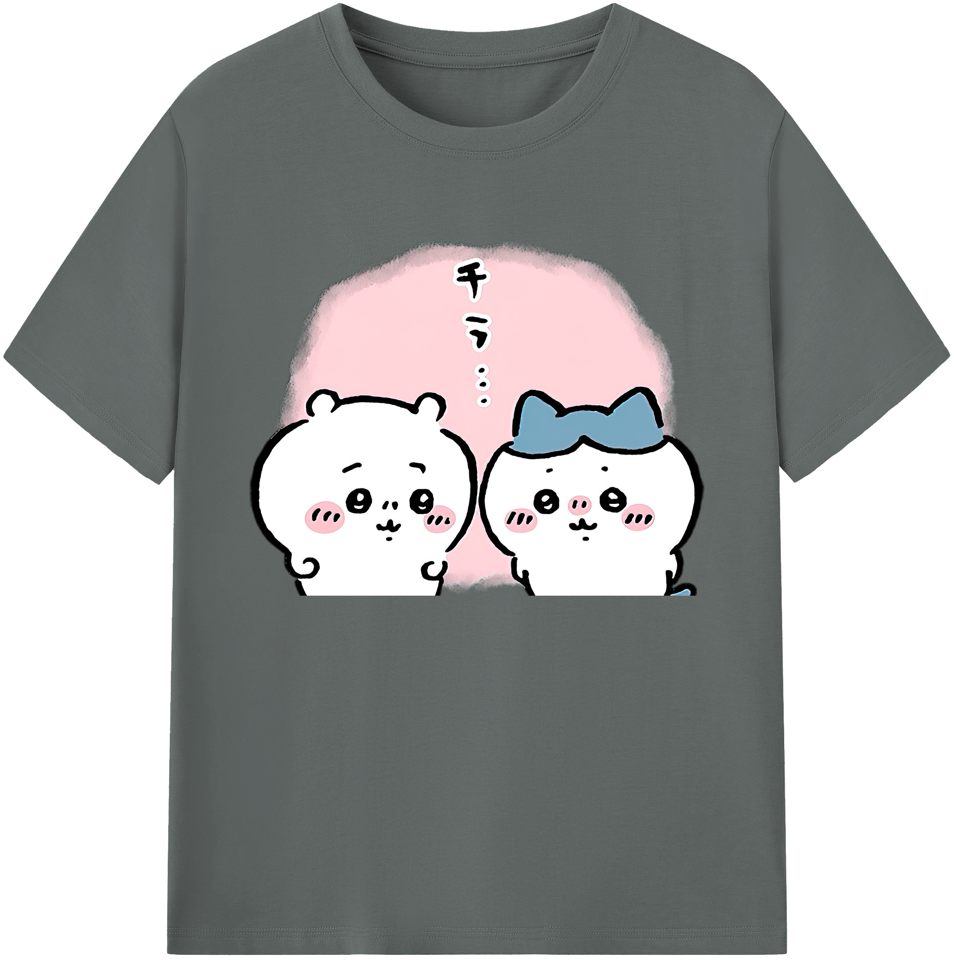 （画像用） ちいかわ ハチワレ Chii-kawa hachiware 綿100％ メンズ半袖Tシャツ｜肌触りやわらか＆通気性